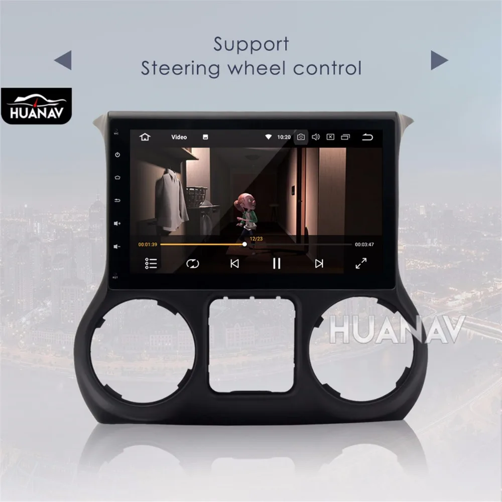 Discount Car radio player car GPS navigation for Jeep Wrangler 2011-2016 2 din car radio gps Android 8.0 10.2