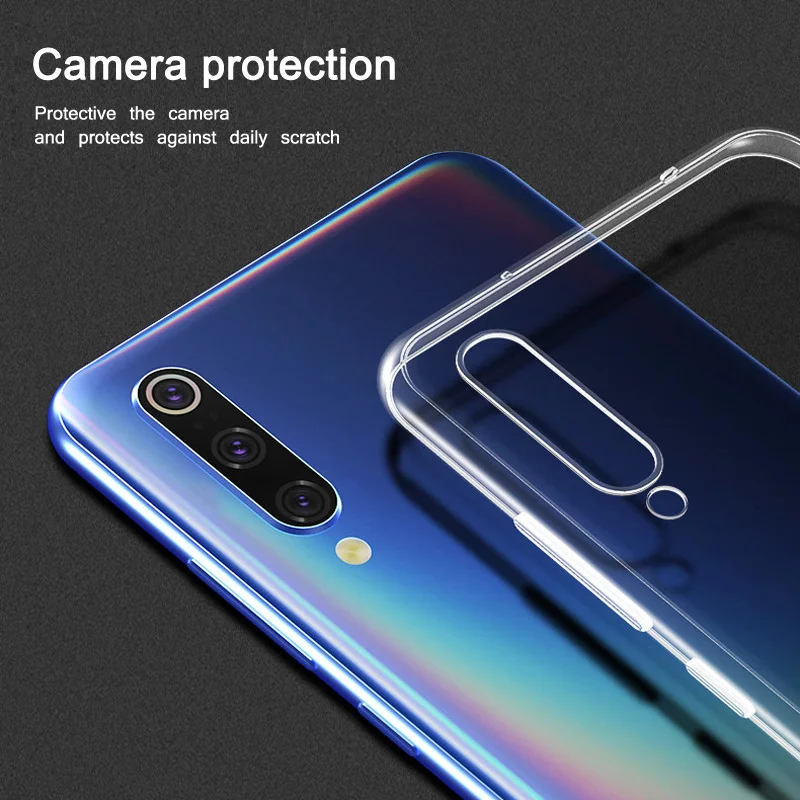 Прозрачные силиконовые мягкие ТПУ чехлы для Xiaomi Mi 9 SE 8 Lite 6 Прозрачный чехол
