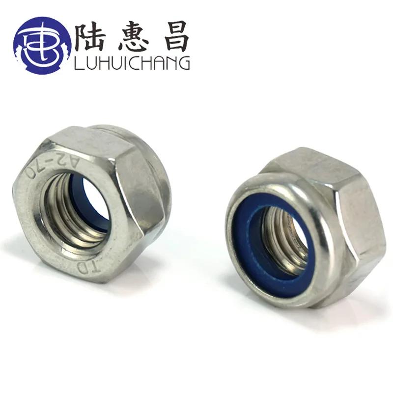 

luchang 100Pcs M3 M4 M5 M6 M8 Stainless Steel Metal Steel Self-locking Nut Lock Nut Locknut Slip Hex Nut