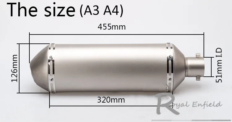 Для большого объема двигателя, универсальный выхлоп 51 мм, глушитель, скутер, глушитель, спортивный мотоцикл, Овальный выхлоп