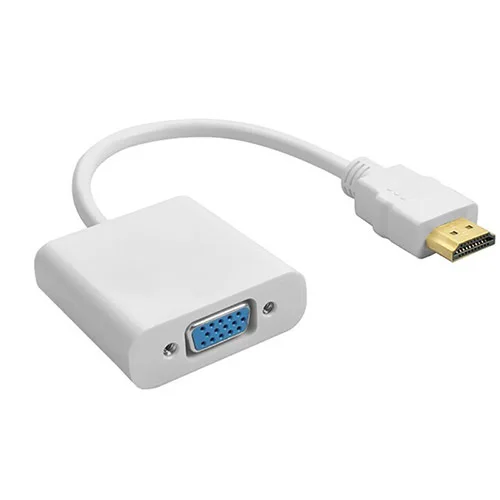 HDMI TO VGA Adapter, позолоченные высокого-Скорость 1080 P активным HDMI конвертер VGA адаптер мужчин и женщин для портативных ПК DVD HDTV - Цвет: normal white