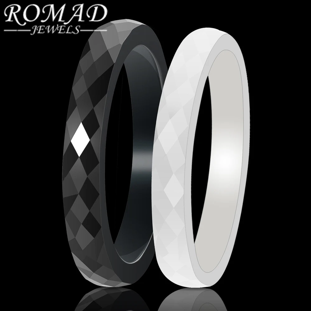 

3 MM Light Black White Ceramic Rings for Women Men Smooth Cut Surface Ceramic Wedding Ring Fashion Jewelry Women Ring Wholesale