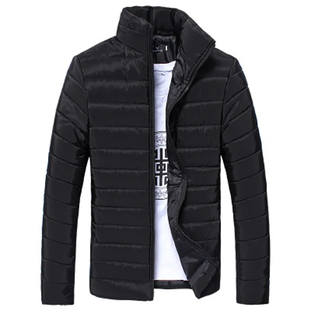 

Clothes 2019 new winter men's fashion casual slim jacket zipper men's business down coats regular down capless zipper jacket