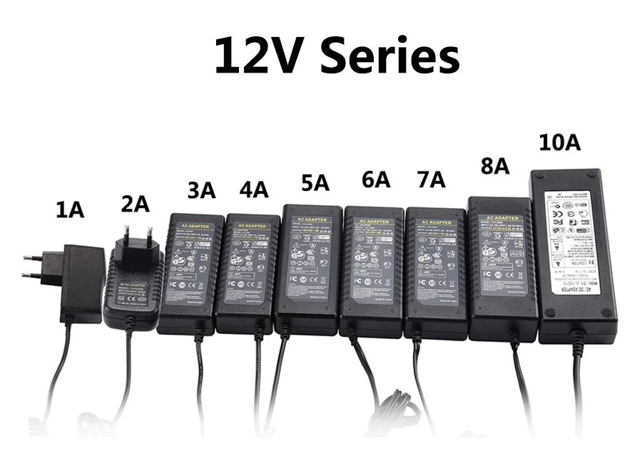 Высокое качество AC DC 12V 5V 48V Трансформаторы освещения 1A 2A 3A 5A 6A 7A 8A 10A адаптер