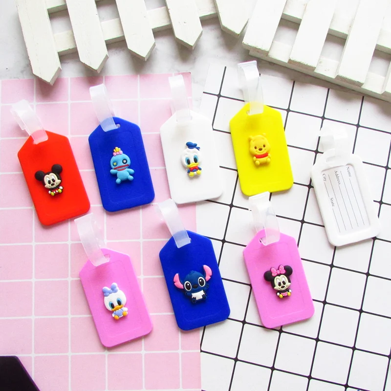 Cute 2pcs Lilo /& Stitch Luggage Tags Travel Suitcase Baggage Tag Holder Pendant