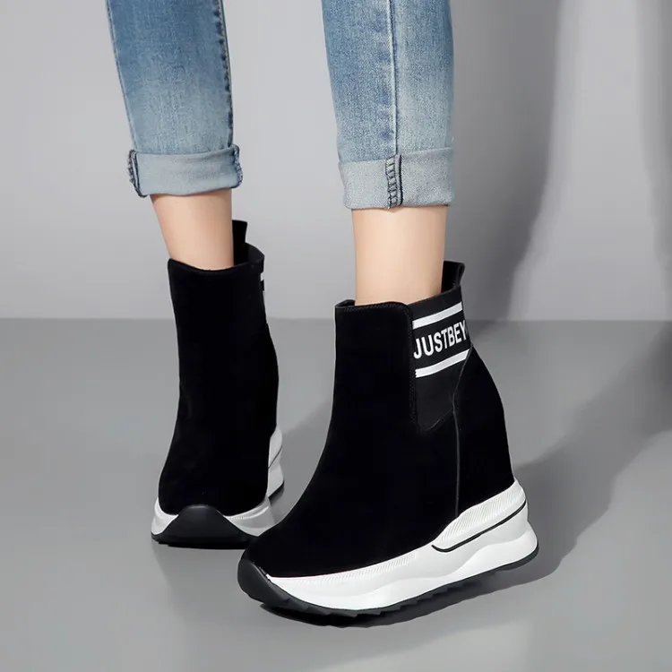 Stiefel {zorssar} Heels Qualit Damen schwarz Wildleder Winter Pelz Schuhe t Kuh Hohe Schnee S ckchen gYb6fy7