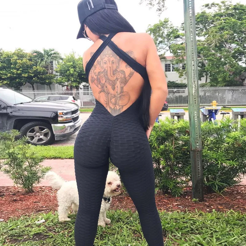 

One Piece Jumpsuits Sport Leggings Yoga Sets Women Gym Clothes Overalls For Fitness Suit Female Anti Cellulite Sportswear 2019