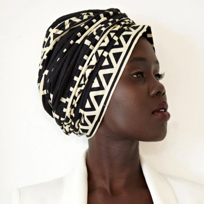 

2019 African design Headscarf long Head scarf Jewish Headcover Turban shawl Warp Hair African Headwrap Bohemian Headwrap Chem