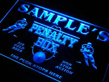 

qt-tm Name Personalized Custom Hockey Penatly Box Bar Beer Neon Light Signs with On/Off Switch 7 Colors 4 Sizes