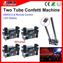 4 шт./партия свадебные конфетти пушки две головки электрическая бумажная пусковая машина вечерние вихревые цветные оборудование для создания сценических эффектов 4 шт./партия
