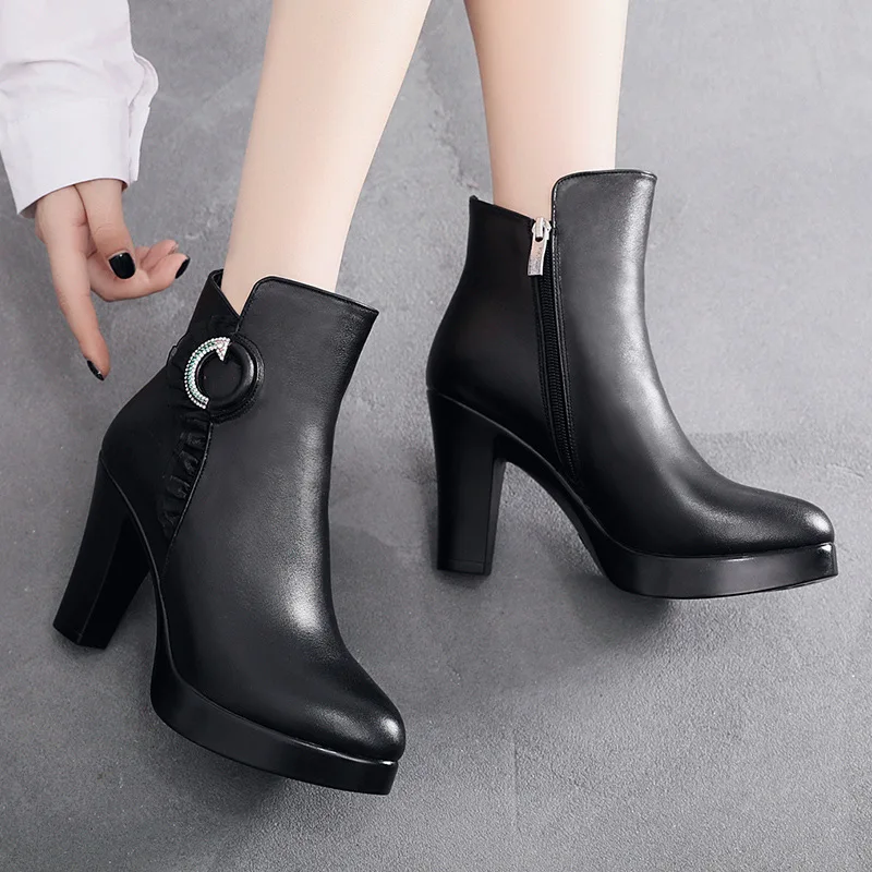 

2018 model cheongsam catwalk boots autumn and winter single boots Martin boots high-heeled platform waterproof platform