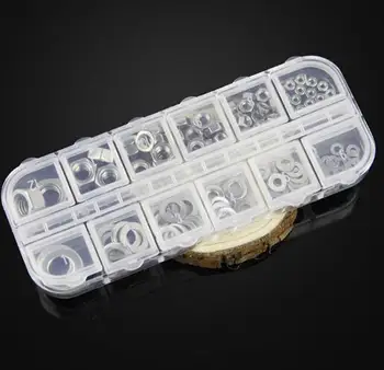 

1box 304 stainless steel hex nut washer set M2M3M4M5M6M8 flat pad meson screw cap package