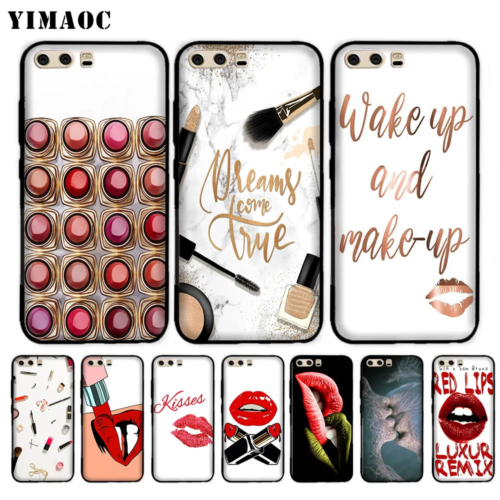 

YIMAOC Makeup Cosmetics Lipstick Soft Case for Huawei P20 P30 Lite Mini Plus Pro P Smart 2019