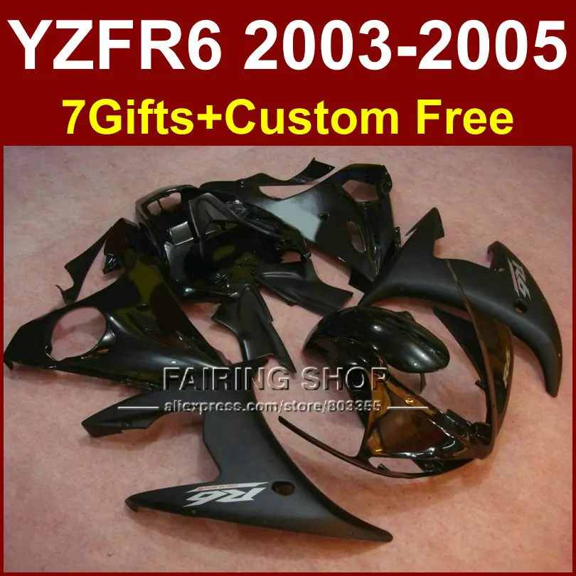 DER matte black body repair parts for YAMAHA R6 fairing kit 03 04 05 fairings YZF R6 2003 2004 2005 Motorcycle sets E6U