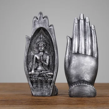 

1PC Retro Religious Hands Resin Crafts Desktop Pencil Holder Gift For Friends Livingroom Office Art Decoration