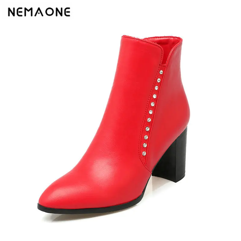 

2019 women fashion sexy women boots spring autumn women shoes 7.5cm high heel casual party shoes size 34-39