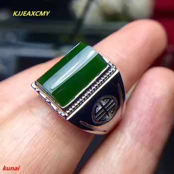 

KJJEAXCMY fine jewelry Caibao jewellery 925 silver inlaid with generous jade men's ring finger promotion.