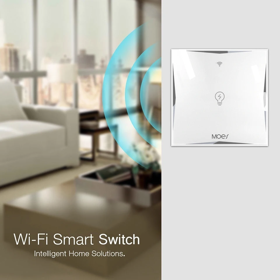 Wifi умный настенный сенсорный выключатель, розетка ЕС, 1 комплект, стеклянная панель, приложение, дистанционное управление, работа с Google Home и Alexa для умной жизни