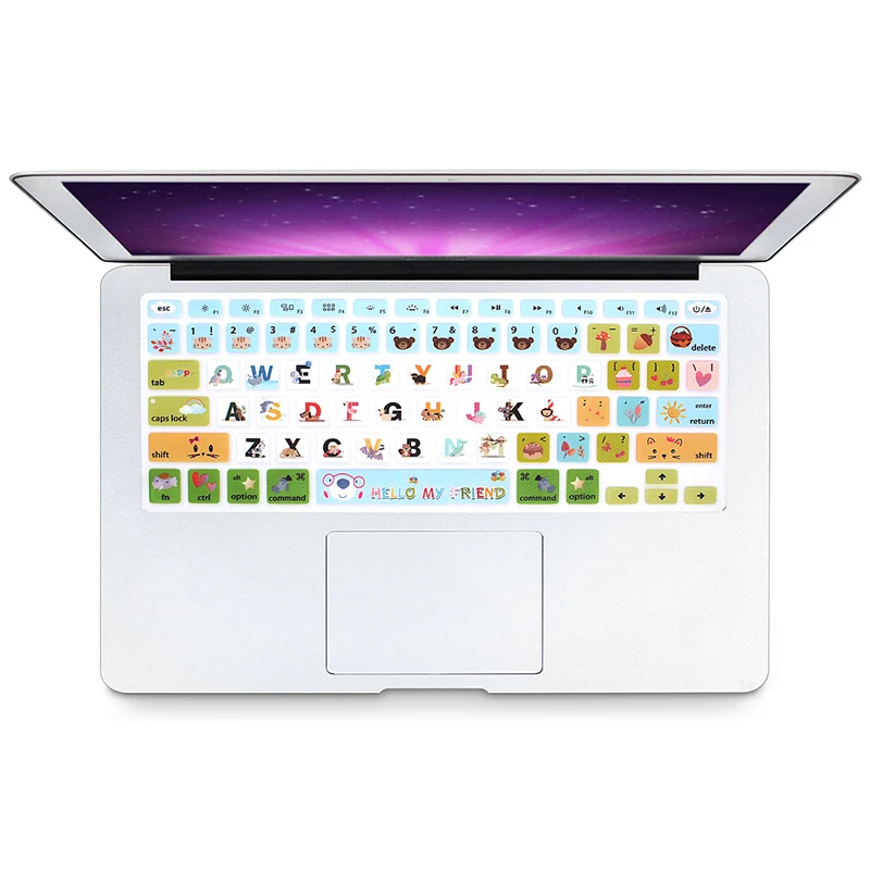 Стильный мультфильм шрифты силиконовые чехлы для клавиатуры кожи протектор для Macbook Air Pro retina 13 15 17 английская версия