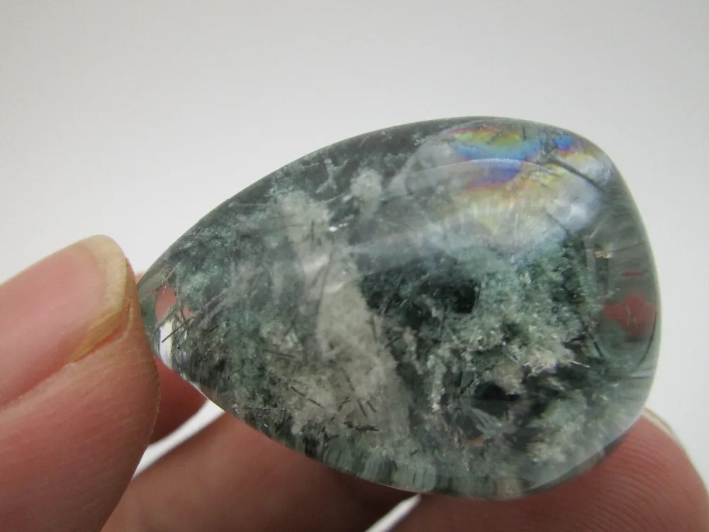 21g Rare Real Clear Natural Green Ghost Mineral Garden Quartz Crystal