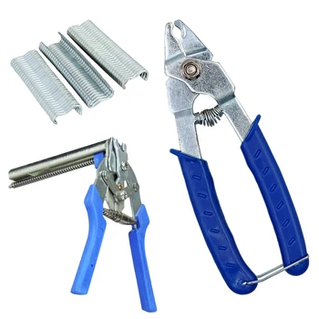 

1PC Hog Ring Plier Tool 600pcs M Clips Chicken Mesh Cage Wire Fencing Crimping Solder Joint Welding Hand Tools
