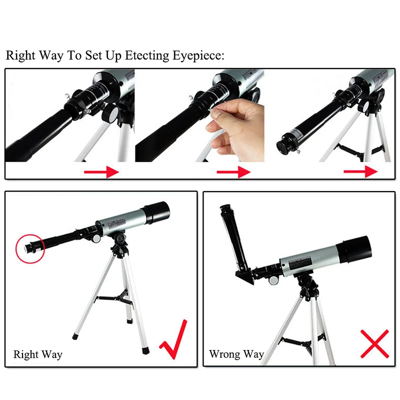 Astronomical Telescope F30070 15-150x 70mm Zoom High-powered Monocular Digital Eyepiece with Aluminum Tripods RL38-0012 (16)