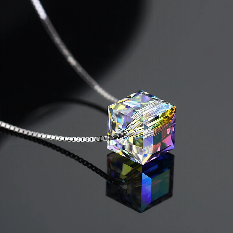 

Korean fashion necklace women's chain brilliant color rubik's cube pendant necklace love rubik's cube collarbone necklace