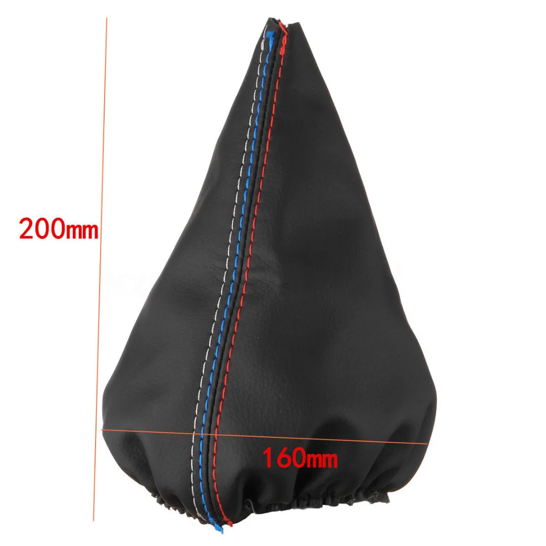 Black PU Leather Gear Shift Knob Shifter Boot Cover For  E30 E34 E36 E46 Z3
