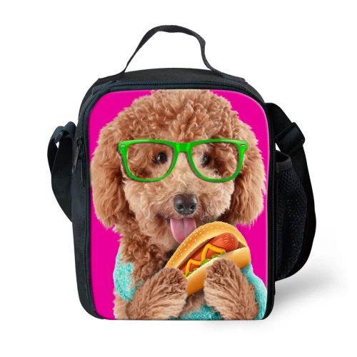 Модные сумки для ланча для девочек с 3D принтом собаки, сумка для пикника, сумка для женщин, сохраняющая тепло, сумка для ланча, тепловой мешок - Цвет: C0584G