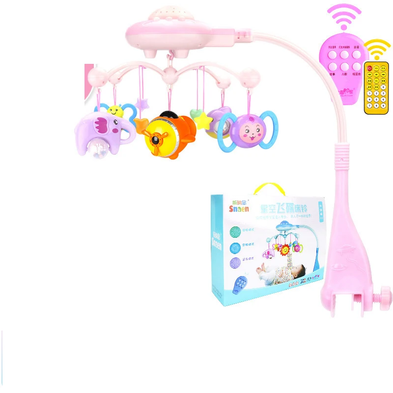 Детская погремушка, детские игрушки для 0-12 месяцев, детская кроватка, мобильная кровать, колокольчик с музыкой и небом, проекция звезд, детская игрушка для раннего обучения