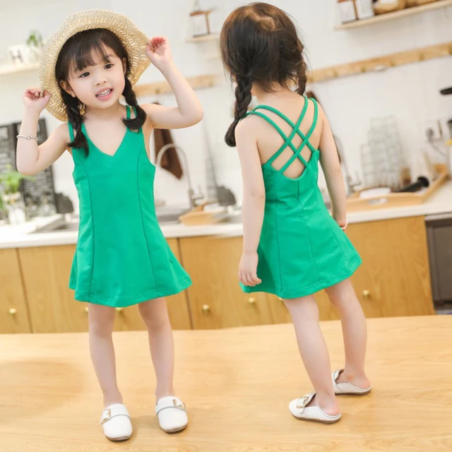 Baby Girl Wedding Party Dress Sleeveless Backless Kids Dresses For