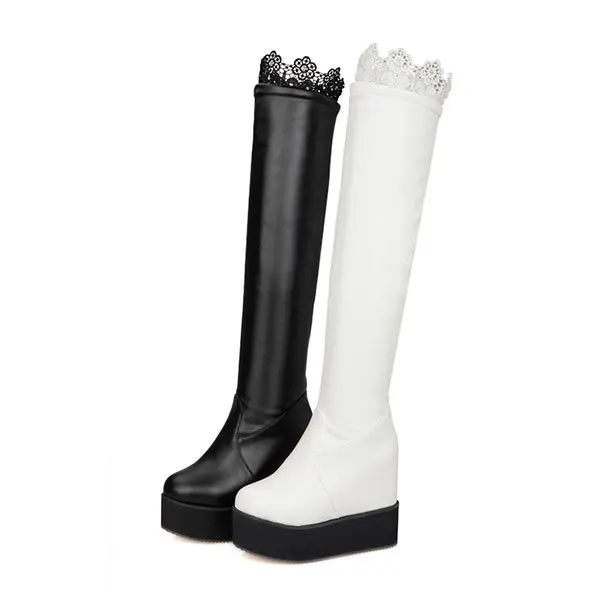 

2015 spring/autumn new comfortable high platform boots solid color sweety over the knee boots high heeled Zipper boots D3139