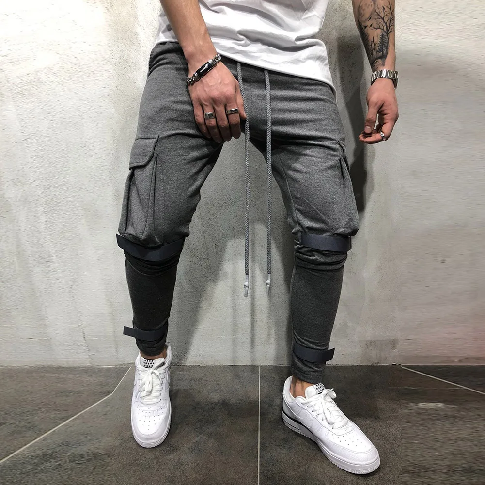 

YJSFG HOUSE Brand Men's Pants Sweatpants Fitness Workout Bodybuilding Long Trousers Harem Pants Hip Hop Drawstring Male Pants