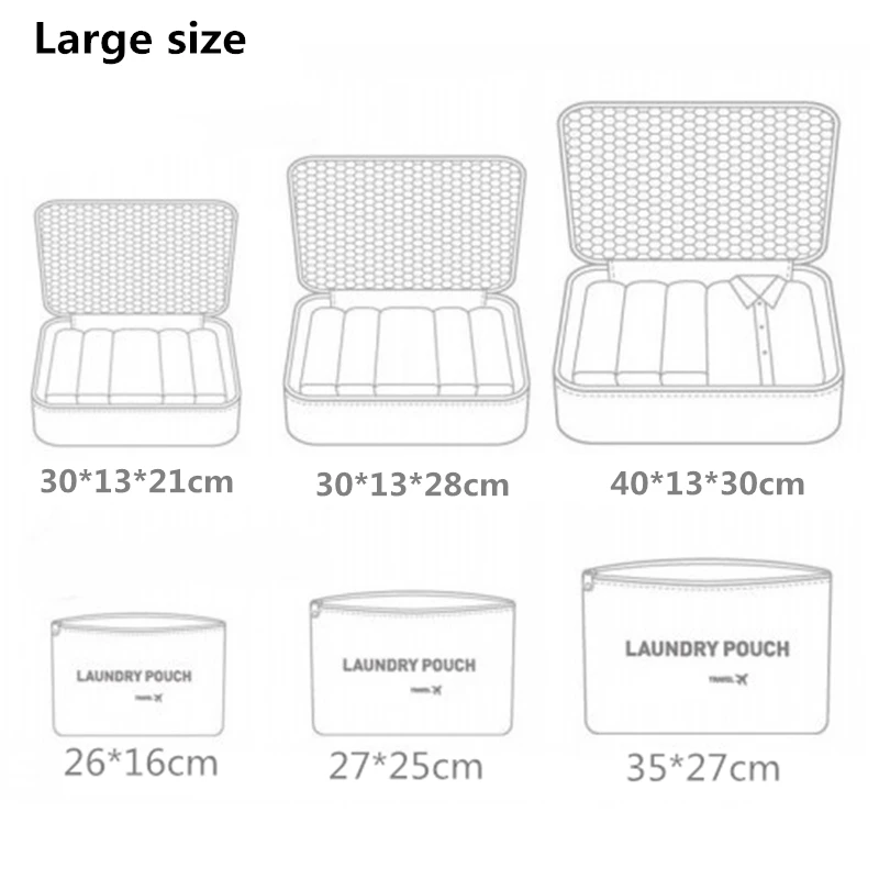 XYLOBHDG 6 шт./компл.-органайзеров для дорожных сумок Водонепроницаемый аккуратные упаковки одежды органайзер для сумки для путешествий дорожные багажные принадлежности