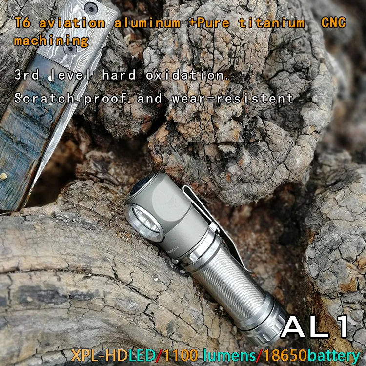 Amutorch AL1 XPL HD 1000LM l-образный Угловой светодиодный фонарик 1*18650 аккумулятор