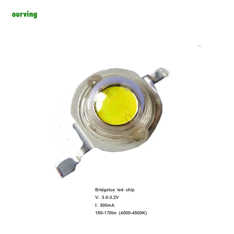 

High Luminous Effienvy 150-170lm Super Bright 1W 45Mil LED Bean 140 Beam Angle 3000K 4000K 5000K 6000K