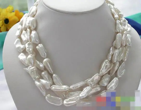 

song voge gem nanJ2521 4row white stick KESHI REBORN PEARL NECKLACE