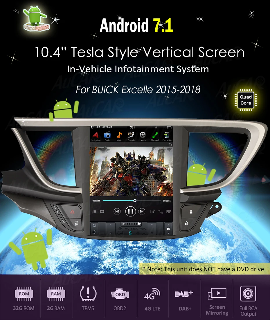 Top Android 7.1 10.4" Tesla Style for Opel Astra K Buick Excelle 2015 - Car GPS Mulltimedia Bluetooth Radio WIFI 4G Vertical Stereo 6 Top Android 7.1 10.4" Tesla Style for Opel Astra K Buick Excelle 2015 - Car GPS Mulltimedia Bluetooth Radio WIFI 4G Vertical Stereo 6