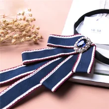 Высокое качество Для женщин галстук полосатые галстуки бабочки Для женщин галстук-бабочка моды студентка портье официантка шее носить лентой связей