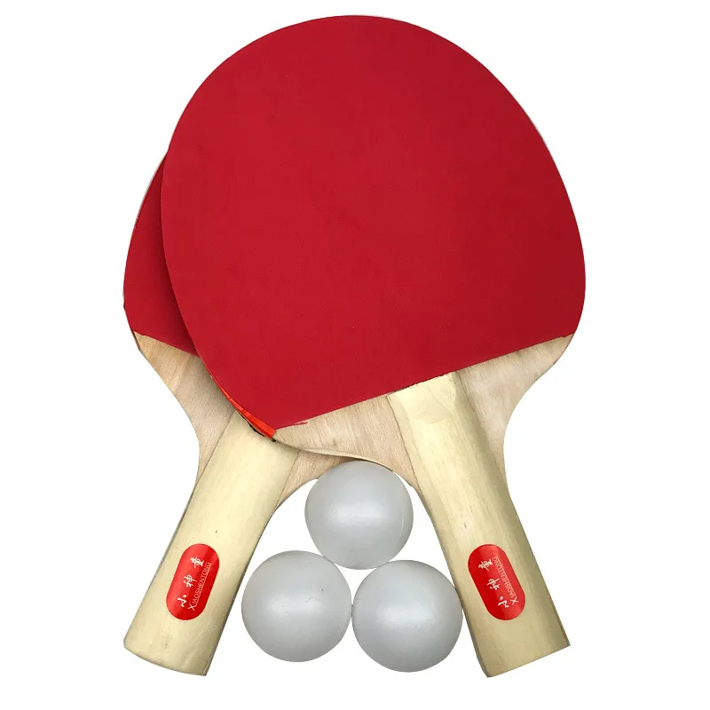 2racket+3balls 1 Set Table Tennis Rackets Portable Professional Poplar Ping Pong Racket for