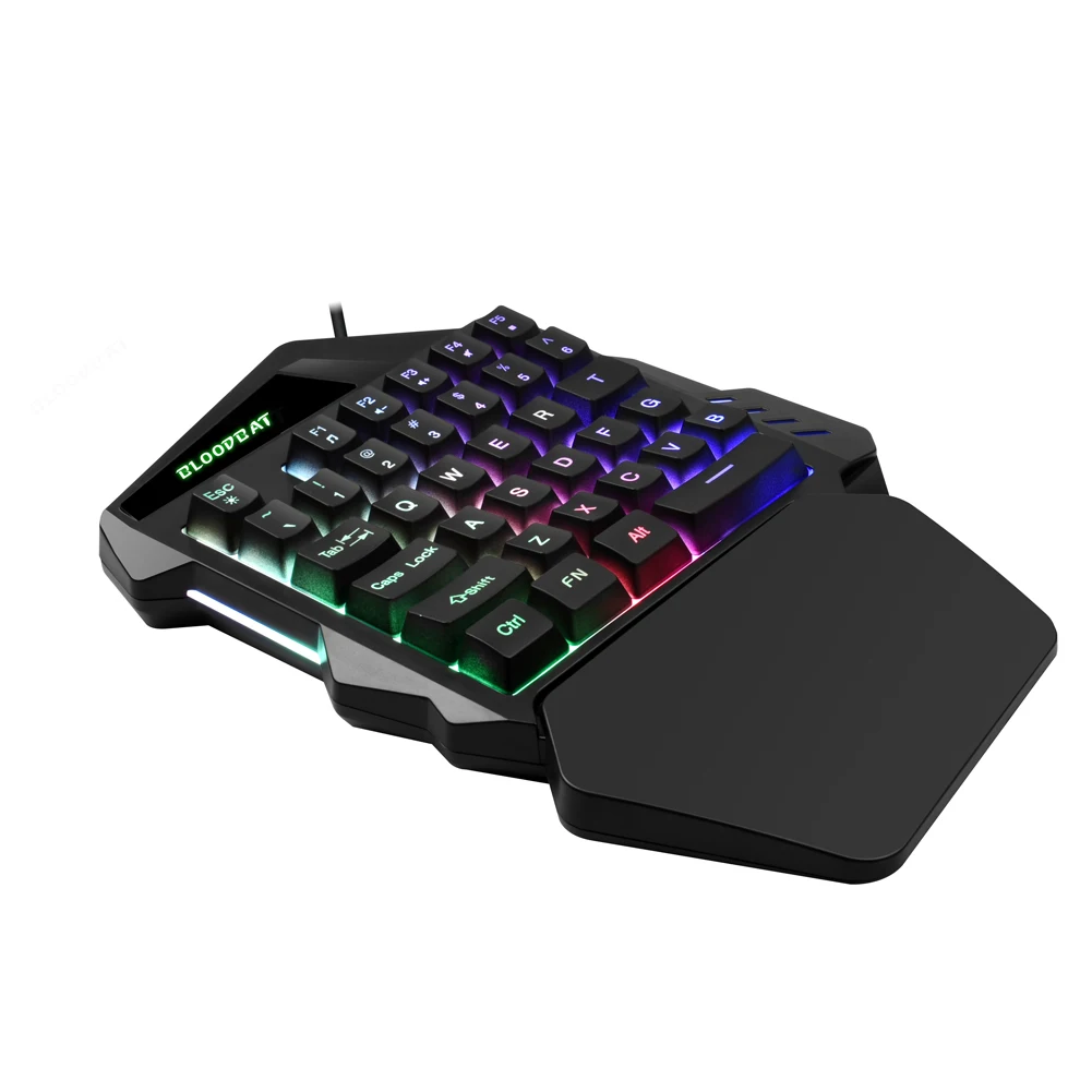 Одноручная Механическая игровая клавиатура RGBK RGB светодиодная подсветка USB кабель игровой 35 GB левая мини-клавиатура для мобильных игр