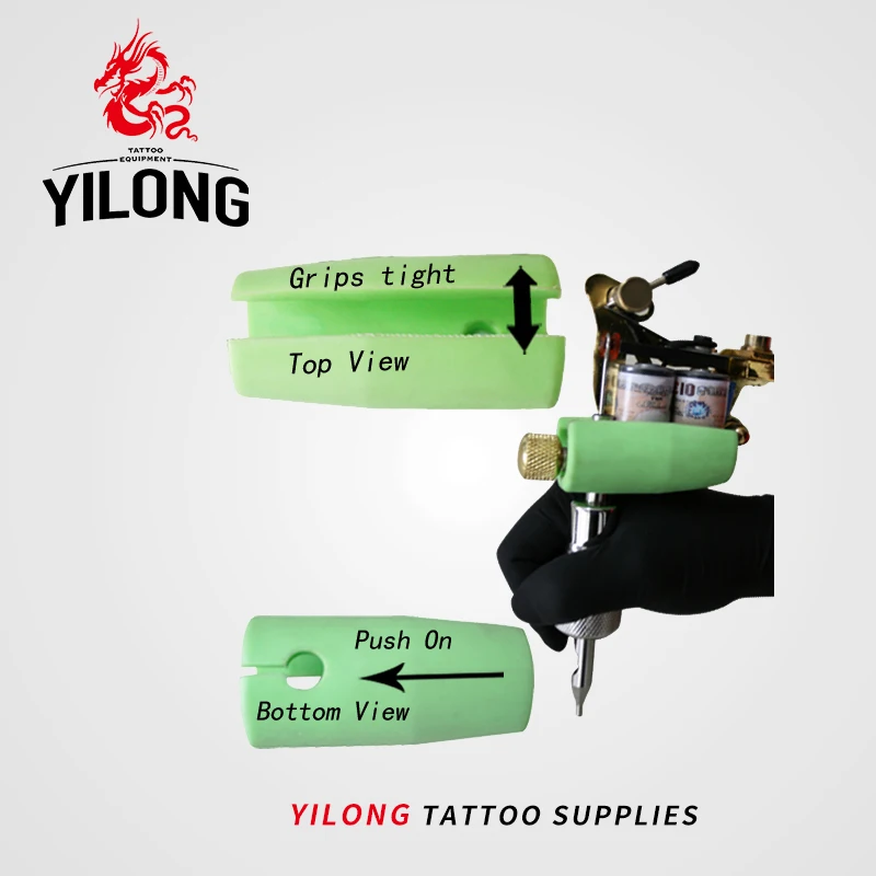 

YILONG Free Shipping! Professional Silicone Machine Grips Set Supply for Machine Gun Tip Tattoo & Body Art