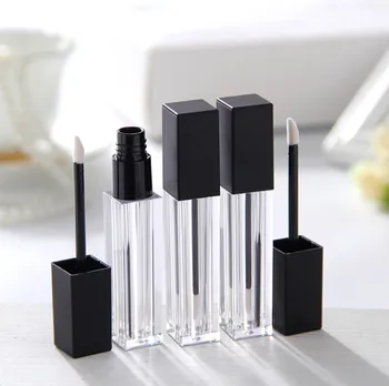 

100pcs Top Grade Empty Lip Gloss Tube, Square Lip Gloss Refillable Bottles,Plastic Liquid Lipstick Container