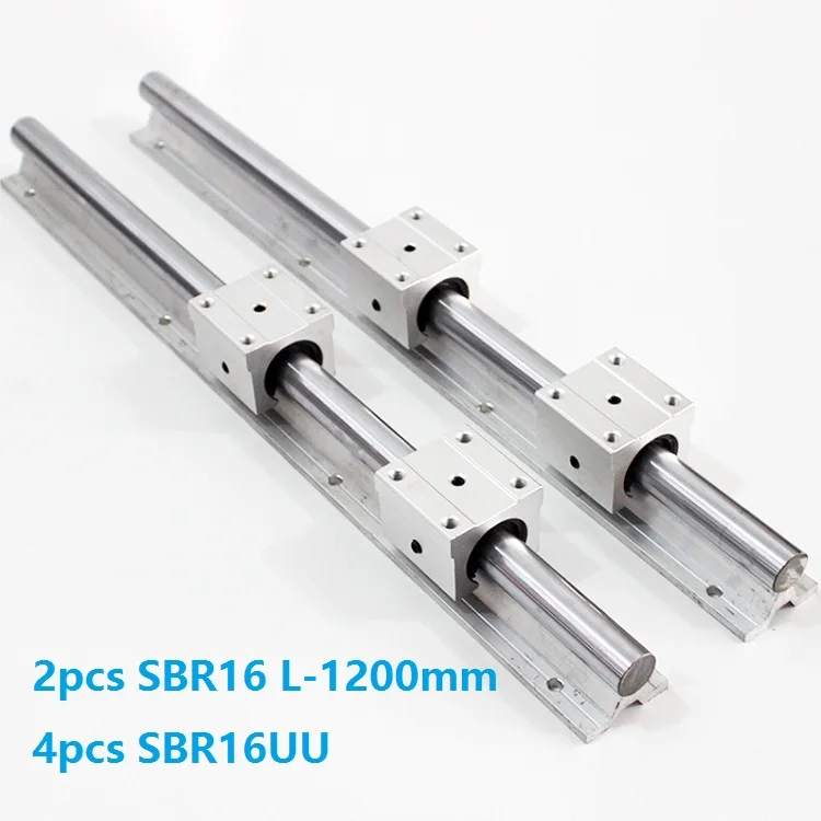 

2 шт. SBR16 L-1200mm поддержка рельсовая линейная направляющая + 4 шт. SBR16UU линейные подшипники блоки для фрезерных станков с ЧПУ