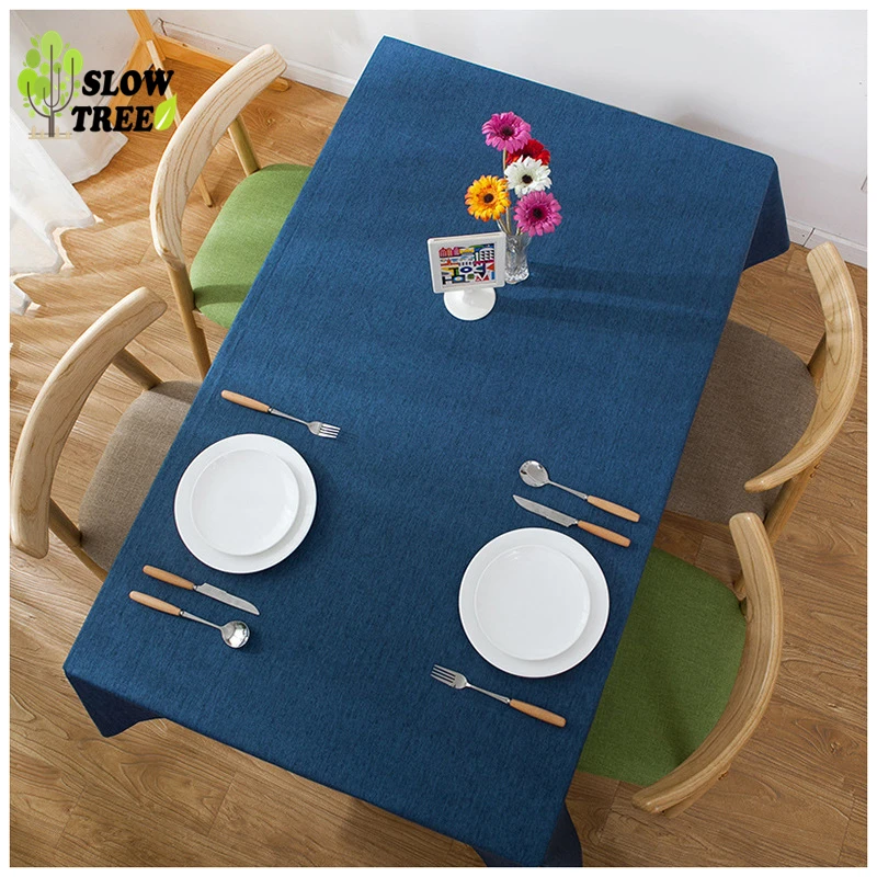 

Slow Tree Modern Tablecloth Waterproof Solid Household Linen Tableclothes Table Plain Rectangular Cloth Table Cover