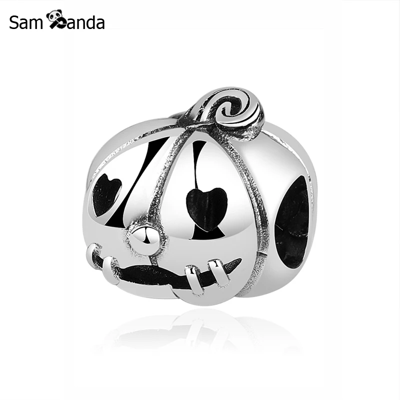 

New Original 100% 925 Sterling Silver Charm Bead Sweet Pumpkin Charms Halloween Fit Pandora Bracelets Diy Women Jewelry