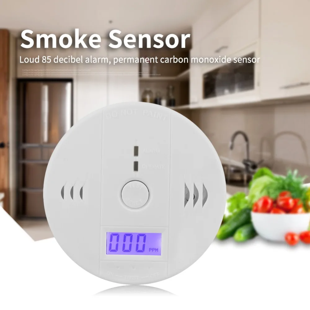 

LCD CO Carbon Monoxide Smoke Detector Poisoning Gas Warning Sensor Alarm