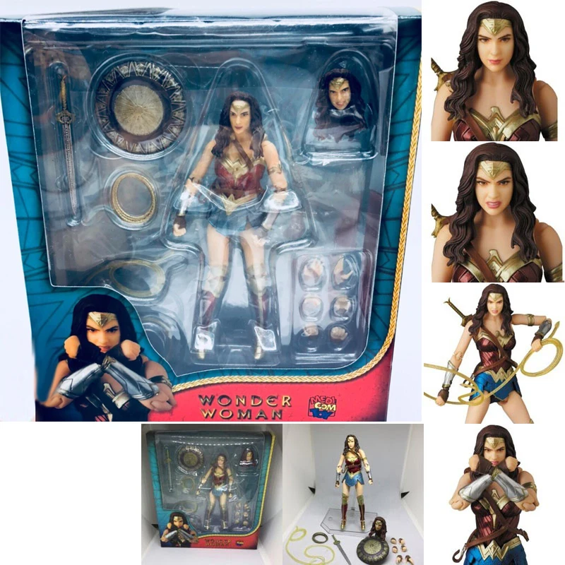 

16cm DC Justice League Wonder Woman MAFEX PVC Action Figure Collection Model Toys Doll For Children Gift