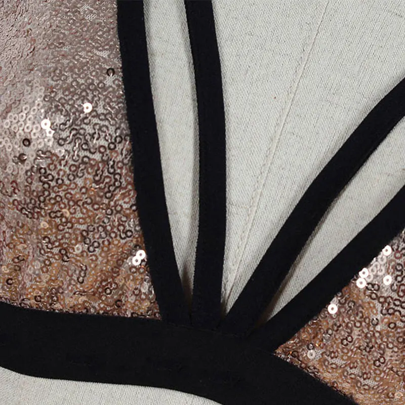 GUMPRUN Sexy Sequins Bralette Thin Style Hollow Out Wire Free Bras for Women Underwear 3/4 Cup Sexy Bralette Dropshipping