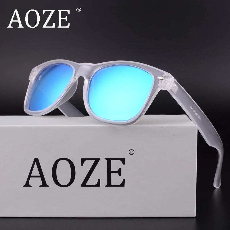 AOZE для мужчин женщин sunglassesUV400 поляризованные модельер зеркало Винтаж вождения Ретро Высокое качество бренд Защита от солнца очки 2140